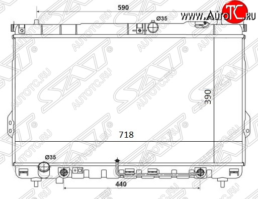 11 249 р. Радиатор двигателя SAT (трубчатый, DIESEL, АКПП) Hyundai Santa Fe SM (2000-2012)  с доставкой в г. Санкт‑Петербург