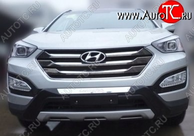 14 399 р. Накладка на передний бампер CT v2 Hyundai Santa Fe DM дорестайлинг (2012-2016) (Неокрашенная)  с доставкой в г. Санкт‑Петербург