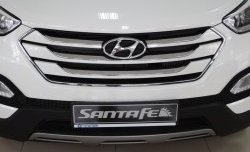 1 469 р. Сетка на бампер Russtal (черная)  Hyundai Santa Fe  DM (2012-2016) дорестайлинг  с доставкой в г. Санкт‑Петербург. Увеличить фотографию 1