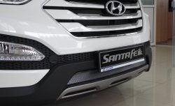1 539 р. Сетка на бампер Russtal (хром)  Hyundai Santa Fe  3 DM (2012-2016)  с доставкой в г. Санкт‑Петербург. Увеличить фотографию 3