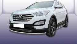 Одинарная защита переднего бампера из трубы диаметром 57 мм Slitkoff Hyundai (Хюндаи) Santa Fe (Санта)  DM (2012-2016) DM дорестайлинг