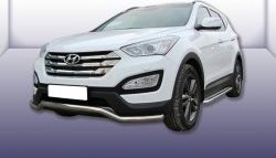 Фигурная защита переднего бампера диаметром 57 мм Slitkoff Hyundai Santa Fe 3 DM дорестайлинг (2012-2016)