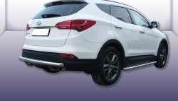 Защита заднего бампера из длинной трубы диаметром 57 мм Slitkoff Hyundai Santa Fe DM дорестайлинг (2012-2016)