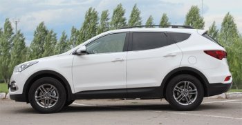 8 799 р. Комплект рейлингов АПС  Hyundai Santa Fe  DM (2012-2019) дорестайлинг, рестайлинг (Черные, без поперечин)  с доставкой в г. Санкт‑Петербург. Увеличить фотографию 2