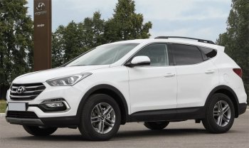 8 799 р. Комплект рейлингов АПС  Hyundai Santa Fe  DM (2012-2019) дорестайлинг, рестайлинг (Черные, без поперечин)  с доставкой в г. Санкт‑Петербург. Увеличить фотографию 3