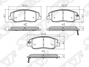 Колодки тормозные SAT (передние) Hyundai Santa Fe CM рестайлинг (2009-2012)