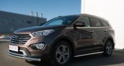 10 649 р. Защита переднего бампера (2 трубыØ63 и 42 мм, нержавейка) Russtal Hyundai Grand Santa Fe 1 DM дорестайлинг (2013-2016)  с доставкой в г. Санкт‑Петербург. Увеличить фотографию 4