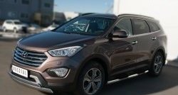 27 649 р. Защита переднего бампера (2 трубыØ75х42 мм, нержавейка) Russtal Hyundai Grand Santa Fe 1 DM дорестайлинг (2013-2016)  с доставкой в г. Санкт‑Петербург. Увеличить фотографию 4