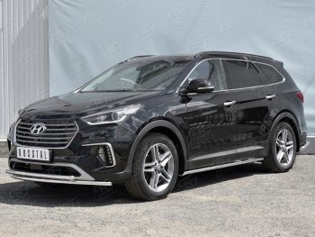 Защита переднего бампера (2 трубыØ42 мм, нержавейка) Russtal Hyundai Grand Santa Fe 1 DM рестайлинг (2016-2018)