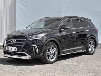 14 999 р. Защита переднего бампера (Ø75х42 мм, нержавейка) Russtal Hyundai Grand Santa Fe 1 DM рестайлинг (2016-2018)  с доставкой в г. Санкт‑Петербург. Увеличить фотографию 3