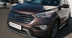 14 999 р. Защита переднего бампера (Ø75х42 мм, нержавейка) Russtal Hyundai Grand Santa Fe 1 DM дорестайлинг (2013-2016)  с доставкой в г. Санкт‑Петербург. Увеличить фотографию 3