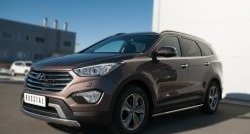 14 999 р. Защита переднего бампера (Ø75х42 мм, нержавейка) Russtal Hyundai Grand Santa Fe 1 DM дорестайлинг (2013-2016)  с доставкой в г. Санкт‑Петербург. Увеличить фотографию 4