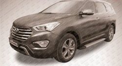 14 999 р. Алюминиевые пороги Slitkoff Optima Silver  Hyundai Grand Santa Fe  1 DM (2013-2016) дорестайлинг  с доставкой в г. Санкт‑Петербург. Увеличить фотографию 2