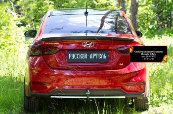 1 759 р. Лип спойлер RA  Hyundai Solaris  HCR (2017-2022) седан дорестайлинг, седан рестайлинг (Неокрашенный)  с доставкой в г. Санкт‑Петербург. Увеличить фотографию 2