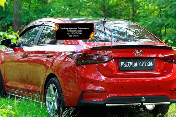 1 759 р. Лип спойлер RA  Hyundai Solaris  HCR (2017-2022) седан дорестайлинг, седан рестайлинг (Неокрашенный)  с доставкой в г. Санкт‑Петербург. Увеличить фотографию 3