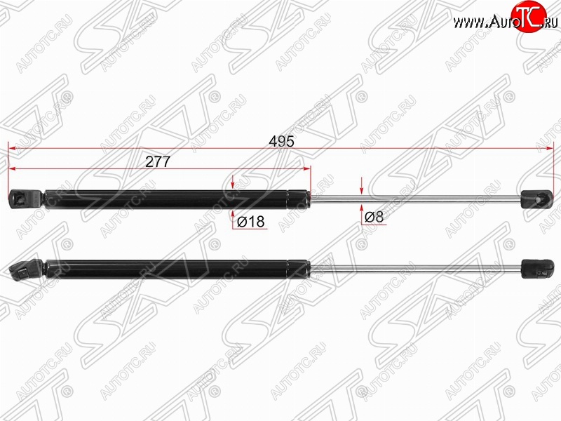 629 р. Упор крышки багажника SAT (газовый)  Hyundai Solaris  RBr (2010-2017) хэтчбэк дорестайлинг, хэтчбэк рестайлинг  с доставкой в г. Санкт‑Петербург