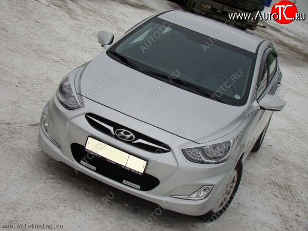 1 149 р. Реснички MV Hyundai Solaris RBr хэтчбэк дорестайлинг (2010-2014) (Неокрашенные)  с доставкой в г. Санкт‑Петербург