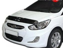 2 699 р. Дефлектор капота NovLine Hyundai Solaris RBr хэтчбэк дорестайлинг (2010-2014)  с доставкой в г. Санкт‑Петербург. Увеличить фотографию 1