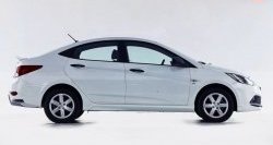 3 599 р. Пороги накладки Sport Hyundai Solaris RBr седан дорестайлинг (2010-2014) (Неокрашенные)  с доставкой в г. Санкт‑Петербург. Увеличить фотографию 1