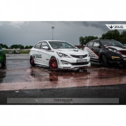 4 999 р. Пороги накладки TopKontur Design  Hyundai Solaris  RBr (2010-2017), KIA Rio  3 QB (2011-2017) (Неокрашенные)  с доставкой в г. Санкт‑Петербург. Увеличить фотографию 3