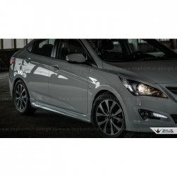 4 999 р. Пороги накладки TopKontur Design  Hyundai Solaris  RBr (2010-2017), KIA Rio  3 QB (2011-2017) (Неокрашенные)  с доставкой в г. Санкт‑Петербург. Увеличить фотографию 9