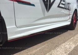 4 999 р. Пороги накладки TopKontur Design  Hyundai Solaris  RBr (2010-2017), KIA Rio  3 QB (2011-2017) (Неокрашенные)  с доставкой в г. Санкт‑Петербург. Увеличить фотографию 1