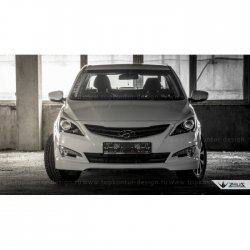 1 499 р. Реснички на фары Zeus  Hyundai Solaris ( 1 седан,  1 хэтчбек) (2010-2014) RBr дорестайлинг, RBr дорестайлинг (Неокрашенные)  с доставкой в г. Санкт‑Петербург. Увеличить фотографию 6