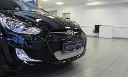 1 539 р. Сетка на бампер Russtal (хром) Hyundai Solaris RBr седан дорестайлинг (2010-2014)  с доставкой в г. Санкт‑Петербург. Увеличить фотографию 5