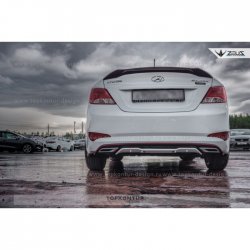 5 399 р. Лип спойлер Zeus  Hyundai Solaris  RBr (2010-2014) седан дорестайлинг (Неокрашенный)  с доставкой в г. Санкт‑Петербург. Увеличить фотографию 5