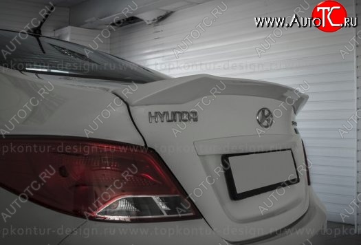 5 399 р. Лип спойлер Zeus  Hyundai Solaris  RBr (2010-2014) седан дорестайлинг (Неокрашенный)  с доставкой в г. Санкт‑Петербург