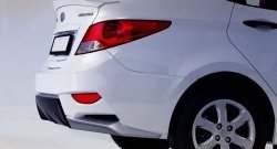 14 499 р. Задний бампер Sport  Hyundai Solaris  1 седан (2010-2014) (Неокрашенный)  с доставкой в г. Санкт‑Петербург. Увеличить фотографию 6