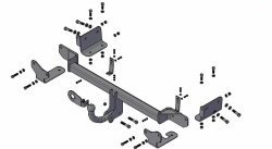 4 149 р. Фаркоп Russtal  Hyundai Solaris  RBr (2010-2017), KIA Rio  3 QB (2011-2017)  с доставкой в г. Санкт‑Петербург. Увеличить фотографию 1