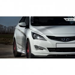 4 499 р. Накладка на передний бампер TopKontur Design Hyundai Solaris RBr седан рестайлинг (2014-2017) (Глянец под окраску, Неокрашенная)  с доставкой в г. Санкт‑Петербург. Увеличить фотографию 8