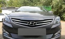 1 539 р. Сетка на бампер Russtal (хром) Hyundai Solaris RBr седан рестайлинг (2014-2017)  с доставкой в г. Санкт‑Петербург. Увеличить фотографию 6