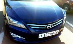 929 р. Реснички на фары Кураж  Hyundai Solaris  RBr (2014-2017) седан рестайлинг (Неокрашенные)  с доставкой в г. Санкт‑Петербург. Увеличить фотографию 5