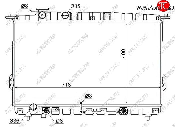 10 199 р. Радиатор двигателя (пластинчатый,2.0/2.4/2.5/2.7, МКПП/АКПП) SAT  Hyundai Sonata  EF (2001-2013), KIA Magentis (2000-2005), KIA Optima  1 GD (2000-2005)  с доставкой в г. Санкт‑Петербург