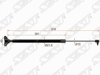 799 р. Левый упор крышки багажника SAT (газовый)  Hyundai Starex/Grand Starex/H1  TQ (2007-2013) дорестайлинг  с доставкой в г. Санкт‑Петербург. Увеличить фотографию 1