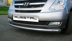 14 599 р. Одинарная защита переднего бампера диаметром 63 мм Russtal Hyundai Starex/Grand Starex/H1 TQ дорестайлинг (2007-2013)  с доставкой в г. Санкт‑Петербург. Увеличить фотографию 1