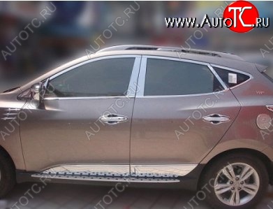 3 749 р. Накладки на верхнюю часть по периметру окон боковых дверей СТ  Hyundai Tucson  LM (2010-2017) (Неокрашенные)  с доставкой в г. Санкт‑Петербург