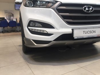 5 649 р. Накладка на передний бампер АвтоКрат Hyundai Tucson TL дорестайлинг (2015-2018) (Неокрашенная)  с доставкой в г. Санкт‑Петербург. Увеличить фотографию 2