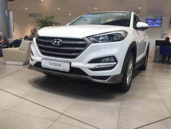 5 649 р. Накладка на передний бампер АвтоКрат Hyundai Tucson TL дорестайлинг (2015-2018) (Неокрашенная)  с доставкой в г. Санкт‑Петербург. Увеличить фотографию 3