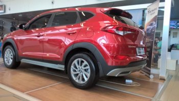 7 349 р. Пластиковые пороги АвтоКрат Hyundai Tucson TL дорестайлинг (2015-2018) (Неокрашенные)  с доставкой в г. Санкт‑Петербург. Увеличить фотографию 2