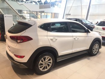 7 349 р. Пластиковые пороги АвтоКрат Hyundai Tucson TL дорестайлинг (2015-2018) (Неокрашенные)  с доставкой в г. Санкт‑Петербург. Увеличить фотографию 3