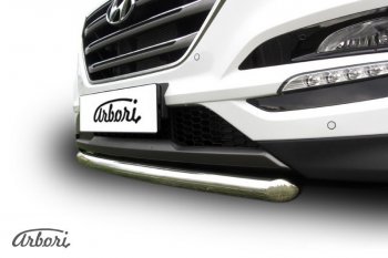 14 291 р. Защита переднего бампера Arbori (нержавейка, 1 труба d57 mm). Hyundai Tucson TL дорестайлинг (2015-2018)  с доставкой в г. Санкт‑Петербург. Увеличить фотографию 1