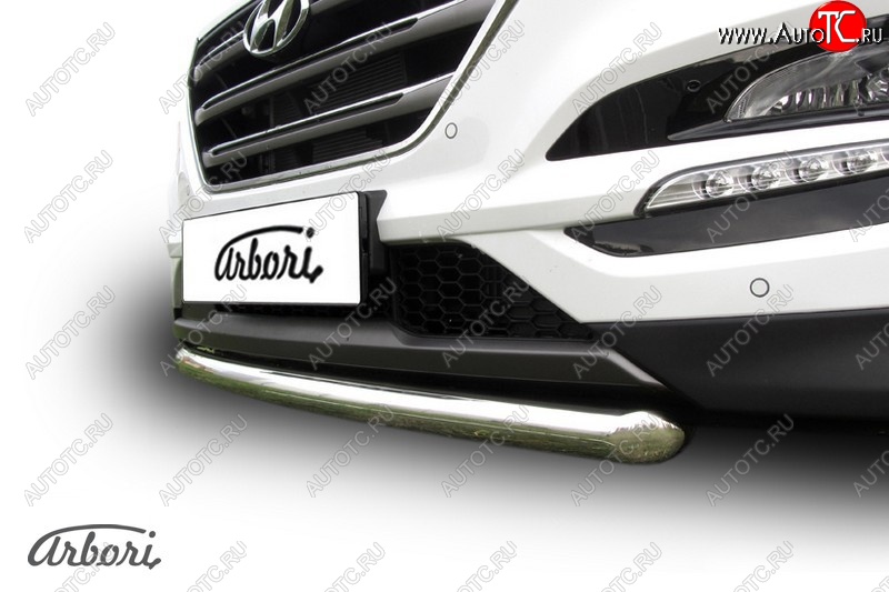 14 291 р. Защита переднего бампера Arbori (нержавейка, 1 труба d57 mm). Hyundai Tucson TL дорестайлинг (2015-2018)  с доставкой в г. Санкт‑Петербург