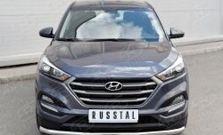 12 499 р. Защита переднего бампера (Ø63 мм, нержавейка) Russtal Hyundai Tucson TL дорестайлинг (2015-2018)  с доставкой в г. Санкт‑Петербург. Увеличить фотографию 1