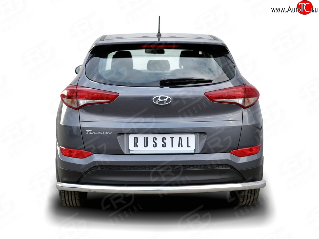 17 449 р. Защита заднего бампера (Ø63 мм длинная, нержавейка) SLITKOFF  Hyundai Tucson  TL (2015-2018) дорестайлинг  с доставкой в г. Санкт‑Петербург