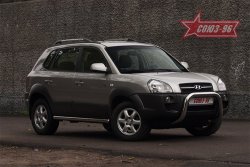 18 764 р. Защита переднего бампера Souz-96 (d76)  Hyundai Tucson  JM (2004-2010)  с доставкой в г. Санкт‑Петербург. Увеличить фотографию 3