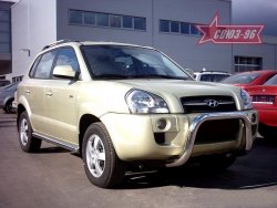 Защита переднего бампера Souz-96 (d76) Hyundai Tucson 1 JM (2004-2010)