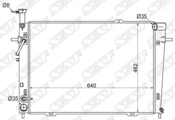 5 399 р. Радиатор двигателя (трубчатый, 2.0/2.7, МКПП/АКПП) SAT Hyundai Tucson JM (2004-2010)  с доставкой в г. Санкт‑Петербург. Увеличить фотографию 1